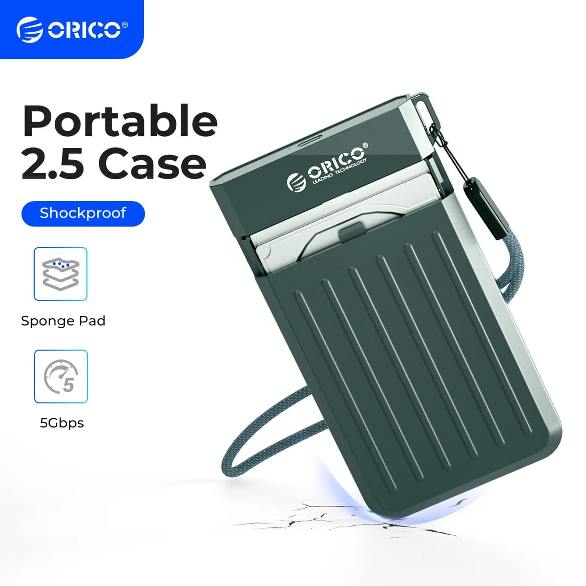 ORICO Custodia per HDD 2.5 SATA a USB 3.0 Adattatore Custodia per disco rigido per disco SSD HDD Box Tipo C 3.1 Custodia HD per HDD esterno