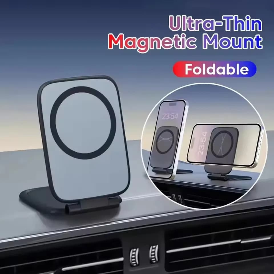 Ultra Thin Magnetic Phone Holder Foldable Portable Mount Car Cell Phone Bracket Vehicle Navigation Universal Stand Guard