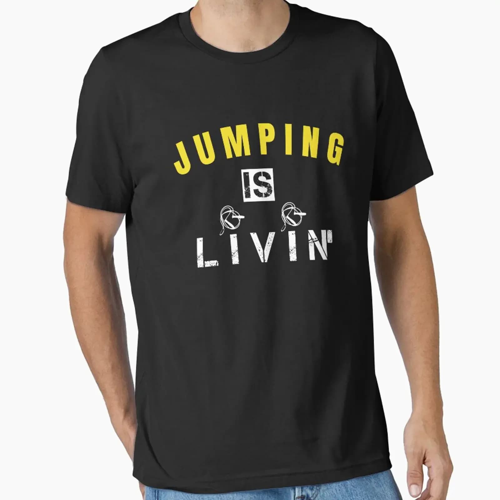 Jumping Is Livin' Jump Roping Essential T Shirt vintage Washed designer clothes Slightly Top For Everyday Wear fashion graphic