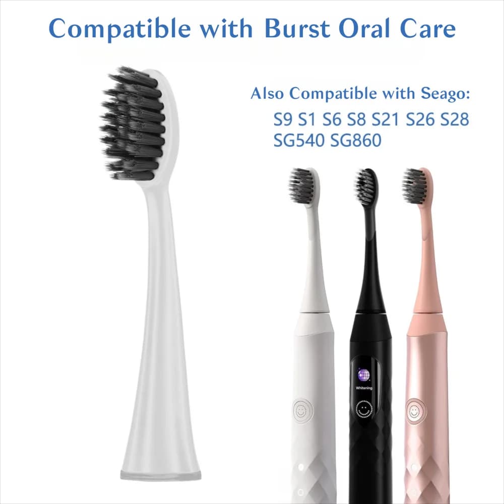 4 Pcs/Pack Replacement Heads for BURST Sonic Electric Toothbrush Ultra Soft Bristles for Deep Clean | Stain & Plaque Removal