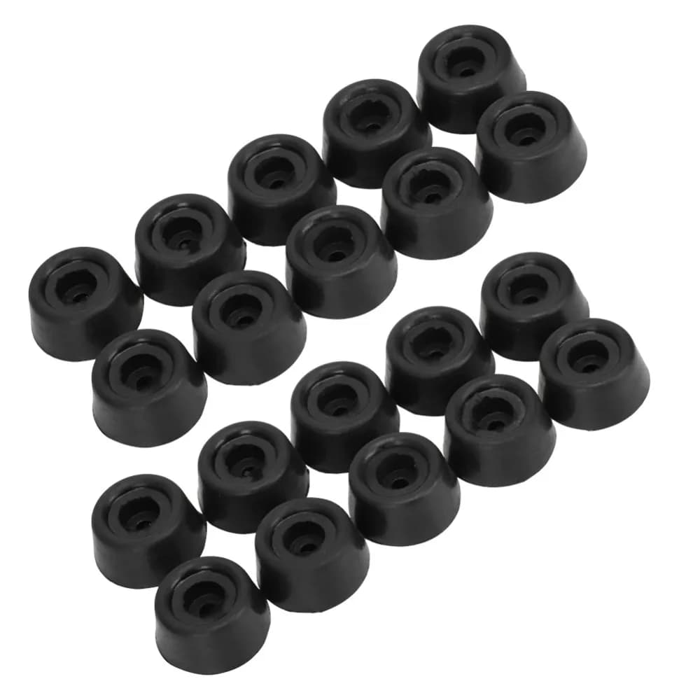 20PCS Durable Billiard Pool Cue Cover Rubber Black Billiard Tail Cover 27x13mm Flat Bottom Cue Bottom Cover Cue Maintenance