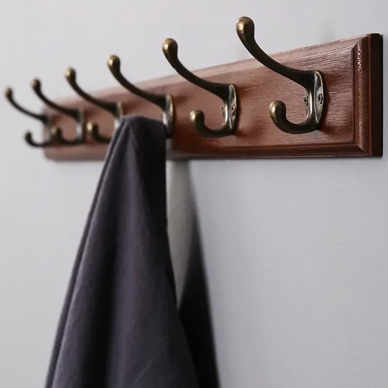 Nordic Wooden Hooks Rack Durable Wall Hanging Bathrooms Bedroom Clothes Hats Hangers Corridor Lobby Bag Keys Goods Storage Tools