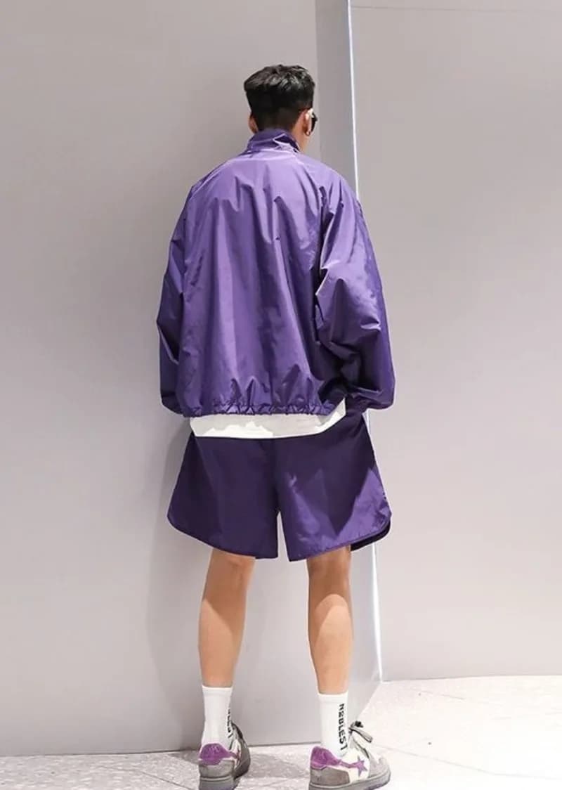 Men's summer sports set, fast drying, sun protection, thin windproof shorts, trendy high-end outfit