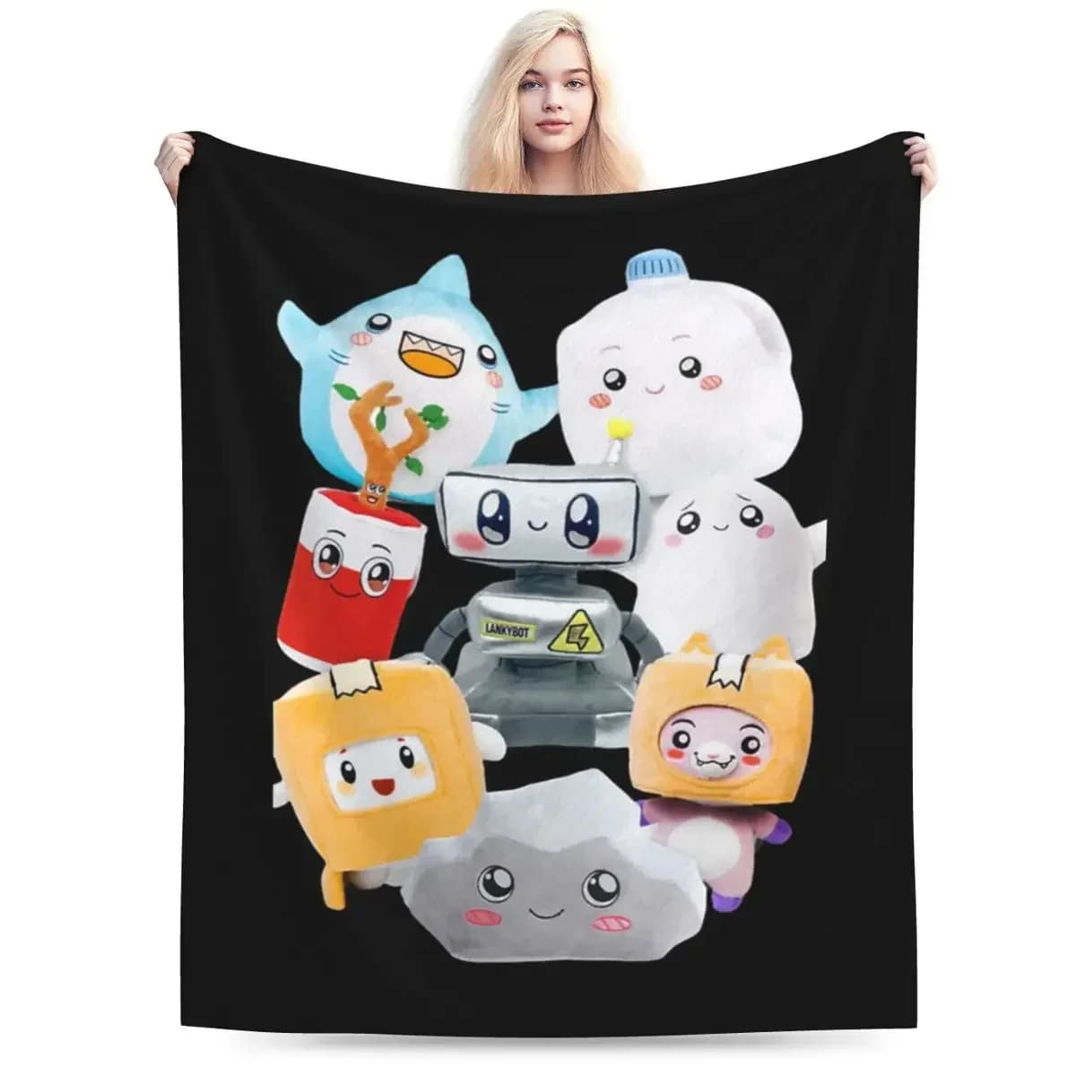 Soft Warm Flannel Throw Blanket for Bed Sofa Living Room Travel Picnic Rocky Lankybox Lanky Box Blankets Cover