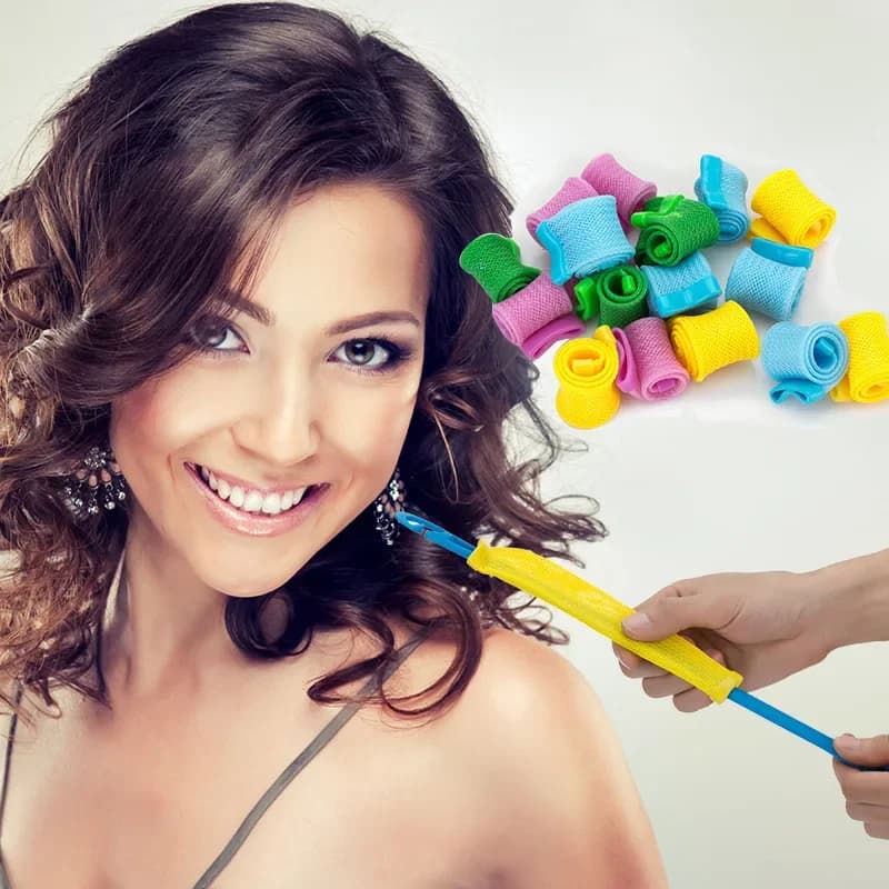 Heat-free hair cutter Hair rolls with heat-free silk ribbon Curls for sleeping Soft and lazy hair band Bigodini for hair Foam Auction Tool for curling hair
