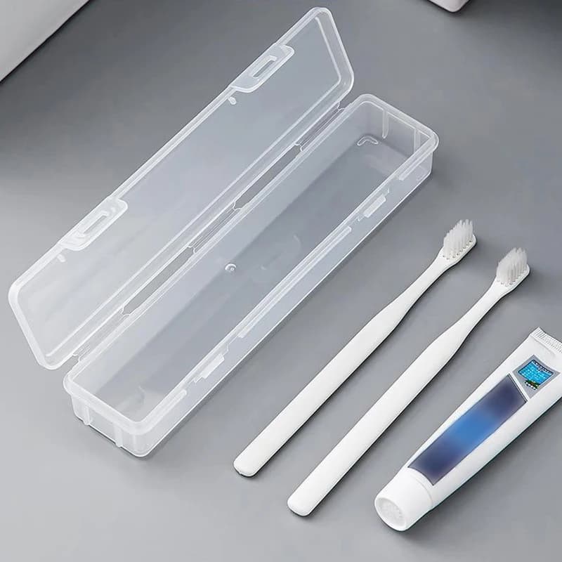 1 pz custodia per spazzolino da viaggio in plastica scatola per spazzolino portatile porta spazzolino trasparente organizzatore accessori pratici da viaggio