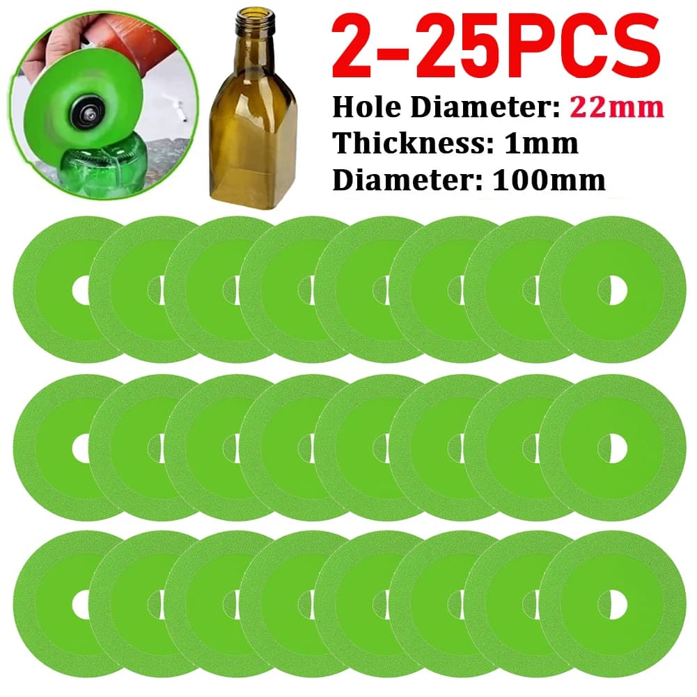 2-25 pezzi disco da taglio per vetro 100mm lama per sega ultrasottile bottiglie di vino in cristallo di giada molatura smussatura lama da taglio taglio per vetro