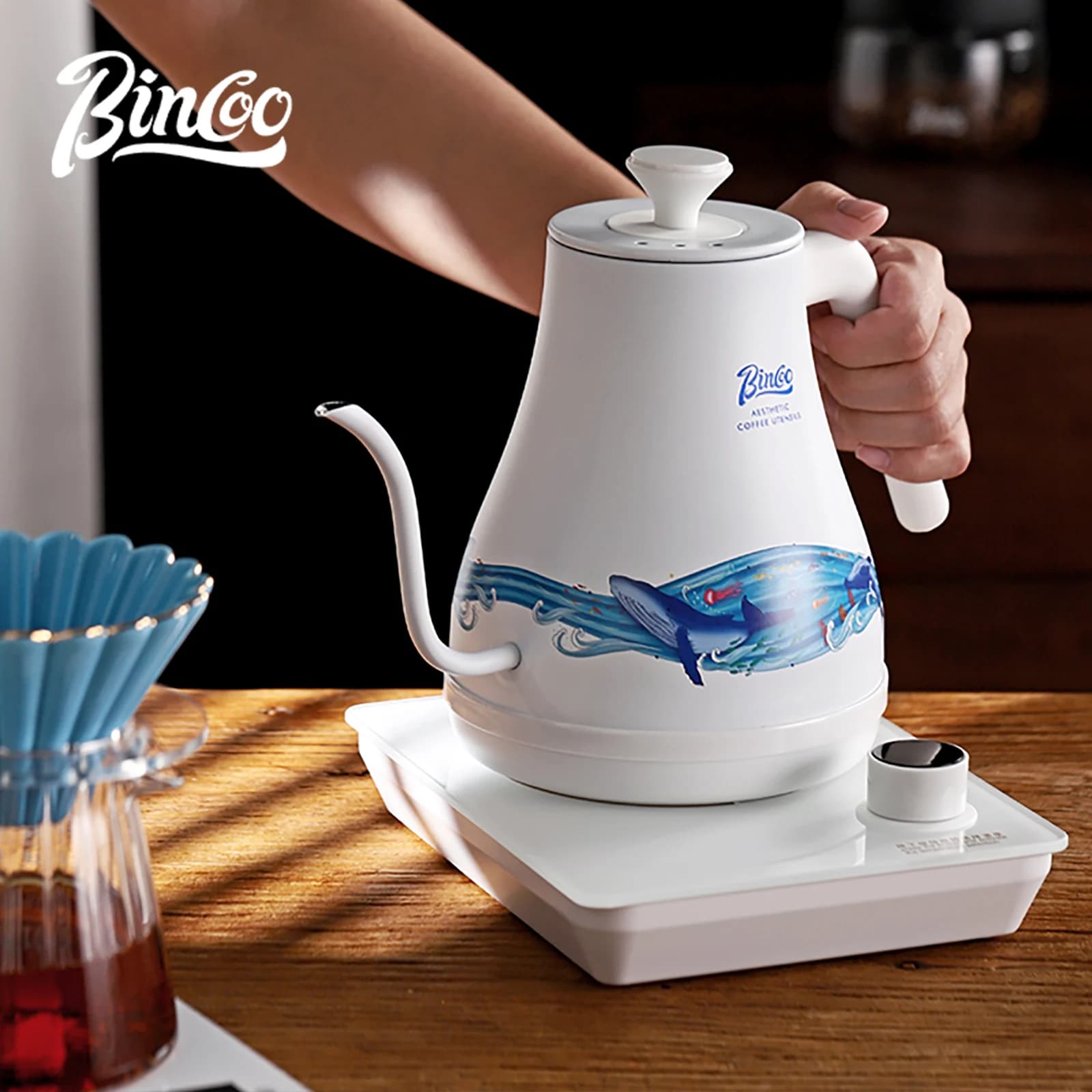 BINCOO 1000ML Intelligent Temperature Control Constant Electric Kettle Prepared to Hand Coffee Machine With Swan Pentola Barista Tools 220V