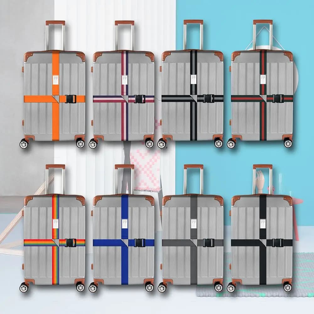 Anti-lost Name Sticker Suitcase Belts Luggage Buckle Strap Baggage Belts Travel Suitcase Accessories Packing Belt