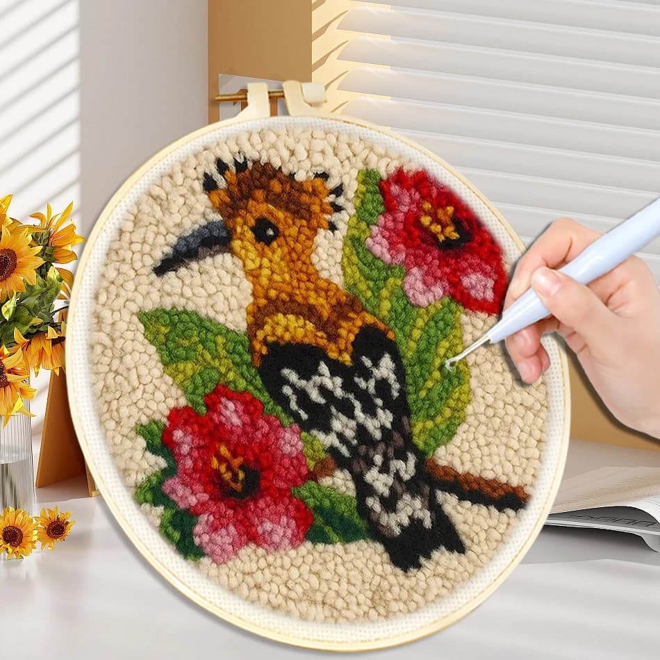 GATYZTORY Punch Needle Kit for Adult Beginner DIY Craft Set Rug Hooking Punch Needle Starter Set Animal DIY Needle Sewing Craft