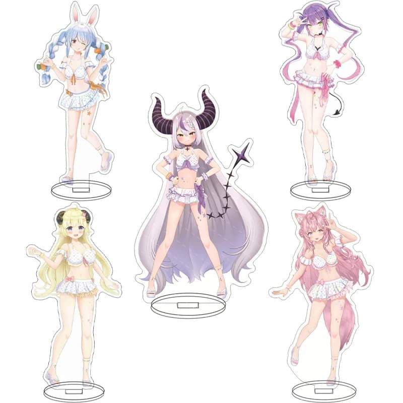 16CM Anime Hololive Shirakami Fubuki Nekomata Okayu Usada Pekora Tokoyami Towa Swimsuit Acrylic Stand Figure Cos Ornaments Gifts