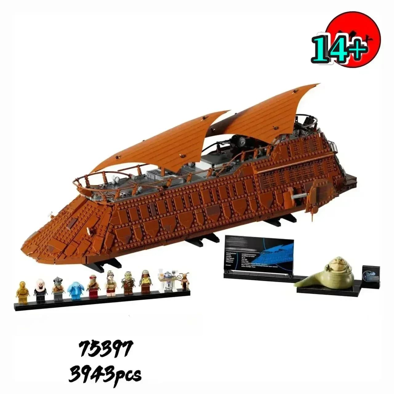 Bandai Innovative 75397 Large Collectible Sail Barge Bricks Set Model Family Fun Gathering Gifts compatible with LEGO bricks