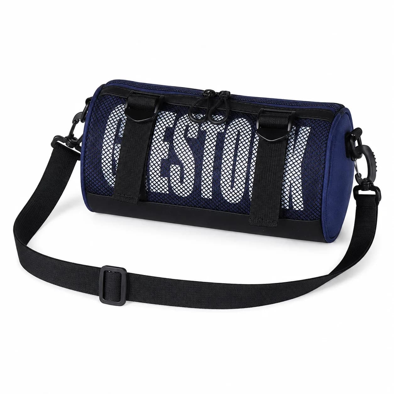 Mini Barrel Crossbody Bag Unisex Mesh Cylinder Shoulder Bag with Adjustable Strap for Phone Wallet Travel Sports Daily Use