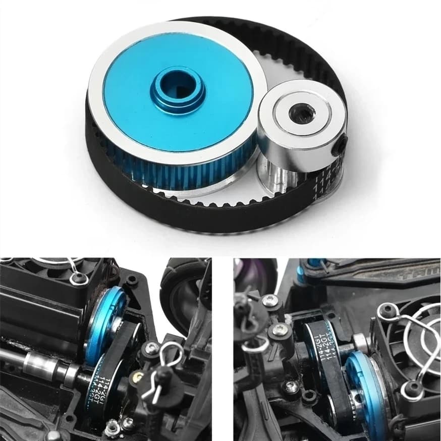 Sistema di Trasmissione a Cinghia a Basso Rumore TT02 16T 40T, Parti per Modifica e Aggiornamento Fai-da-Te per Auto RC Tamiya TT02 TT-02 1/10