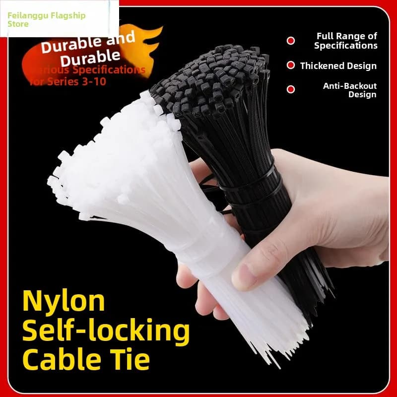 Fascette stringicavo in nylon auto-bloccanti per sigillatura finestre, organizer cavi, reggiatura cavi a bloccaggio forte, fissaggio rete metallica