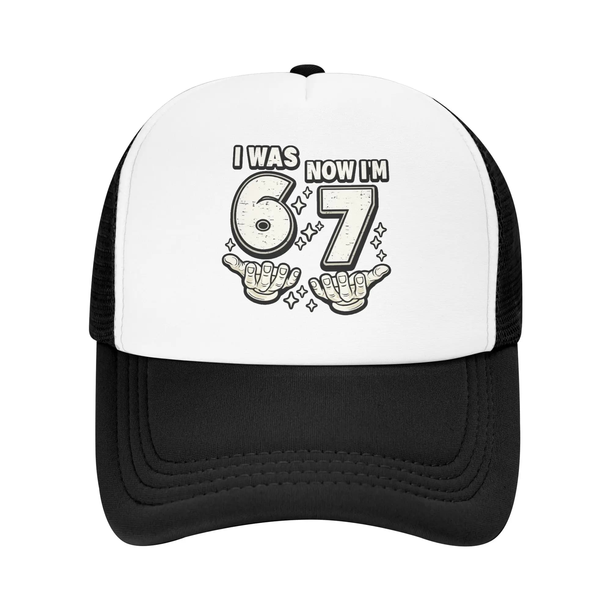 Custom Baseball Hat for the 7th Birthday: From 6 years to 7 years, Meme 67, Breathable, Trucker Style, Streetwear, Snapback, Dad Hat
