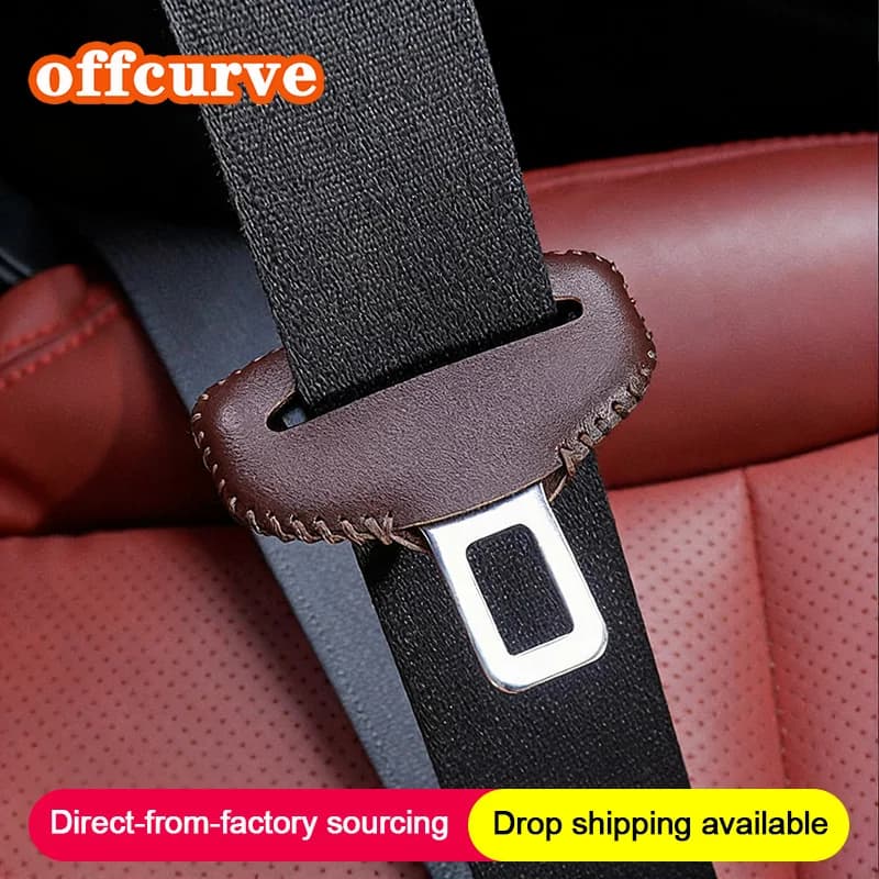 8 Color Universal Leather Car Safety Belt Anti-scratch Cover for Car Safety Belt Protective Case for Button