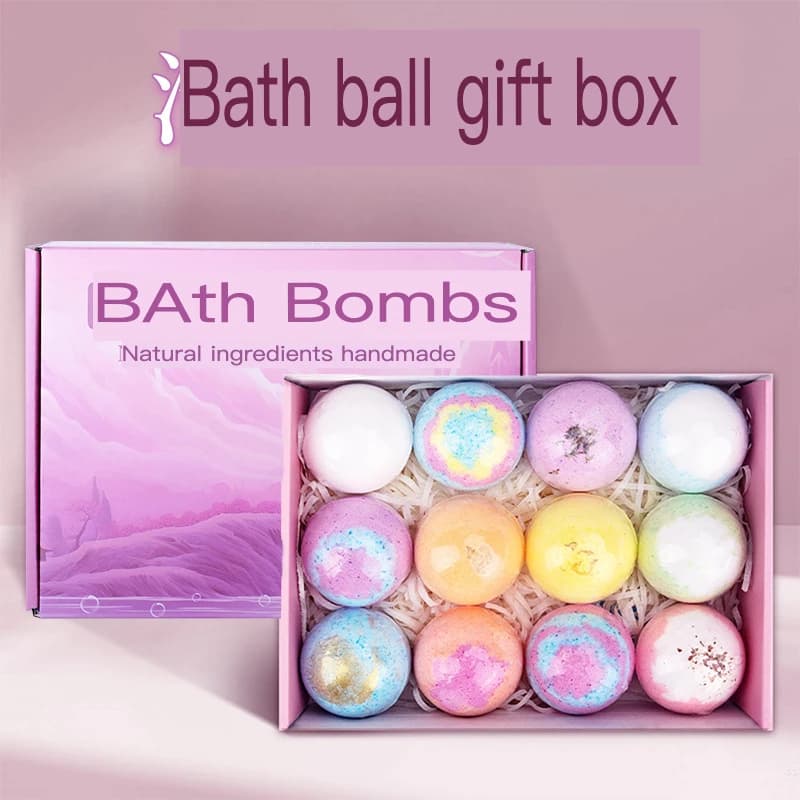 Sfera di sale di olio essenziale di fiori secchi esplosione, sale da bagno esfoliante, 12 scatole