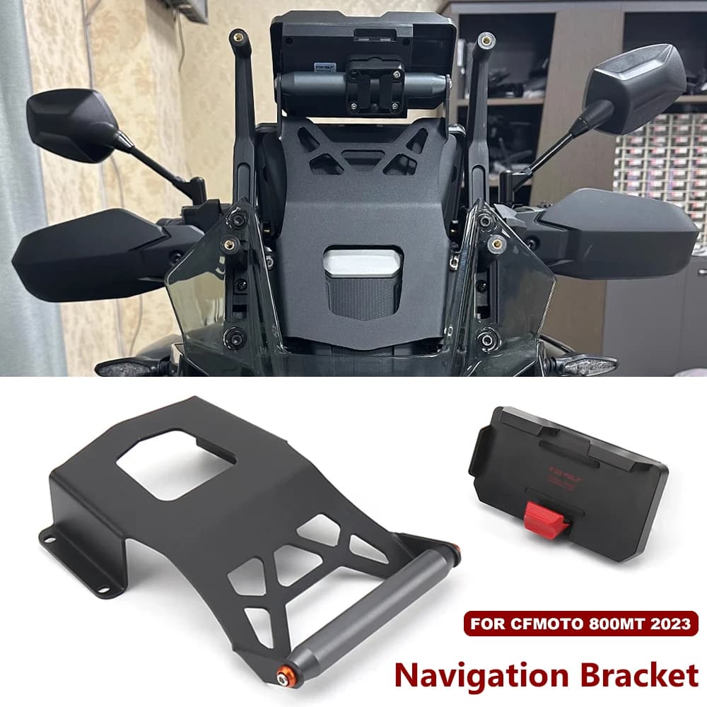 Nuovo 2023 Moto Per CFMOTO 800 MT 800MT 800mt Parabrezza Supporto Del Basamento Del Telefono Mobile GPS Piastra di Navigazione Staffa 22mm
