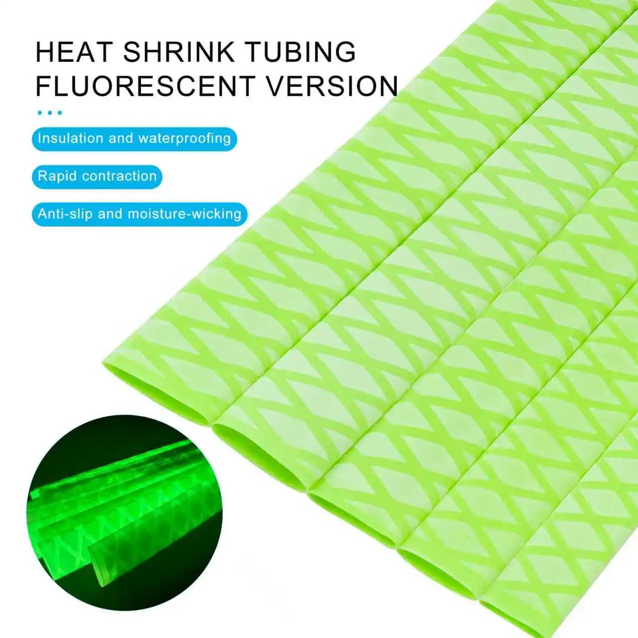 1M Anti-Slip Heat Shrink Tube 2:1 Fluorescent Color Luminous Tubing For Fishing Rod 20/25/30/35/40mm