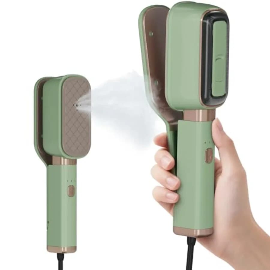 Ferro da Stiro a Vapore Portatile 3-in-1 Mini da Viaggio 180 ° Stiratore Portatile Rotante da 1000W con Riscaldamento Rapido in 15 Secondi per Rimuovere le Pieghe dalle Vestiti