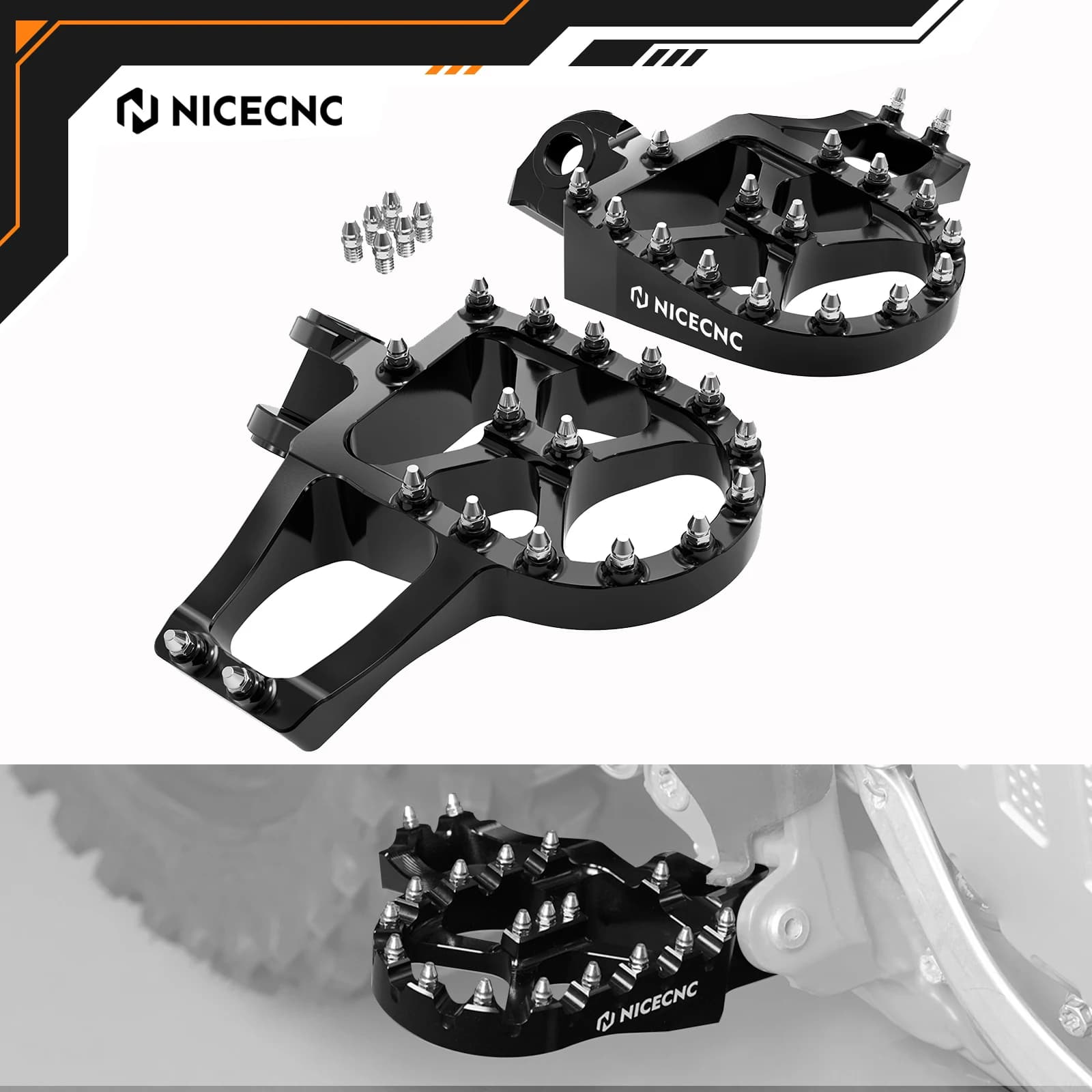 NICECNC Estensore Pedane Pedane Per KTM 690 ENDURO R SMCR 2008-2025 1050 1090 1190 1290 ADVENTURE RST 13-24 990 SUPERMOTO