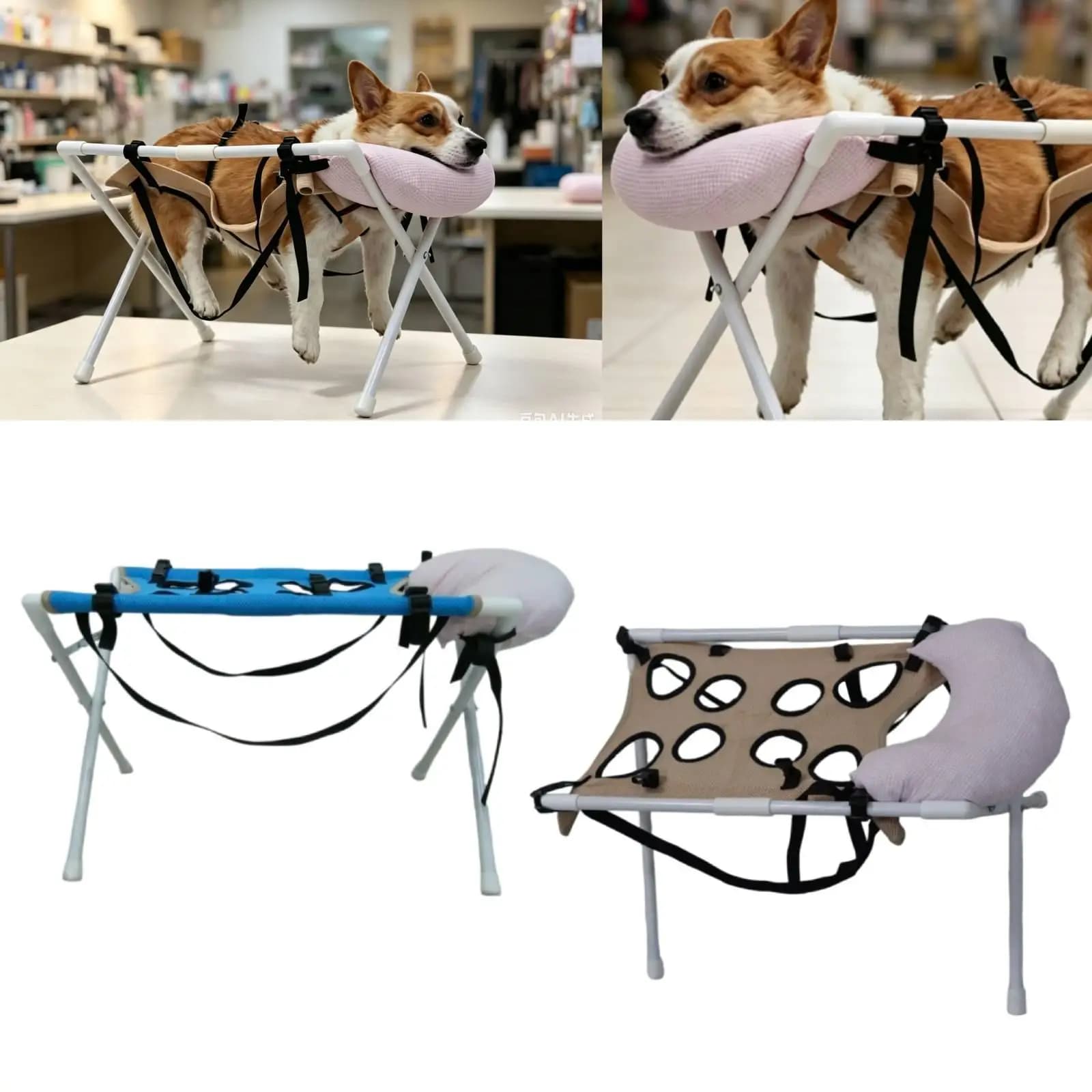Pet Grooming Table Bathing Stand Foldable Fixed Strap 8 Hole Pet Washing Station for Shop Nail Trimming Pets Bathing Grooming