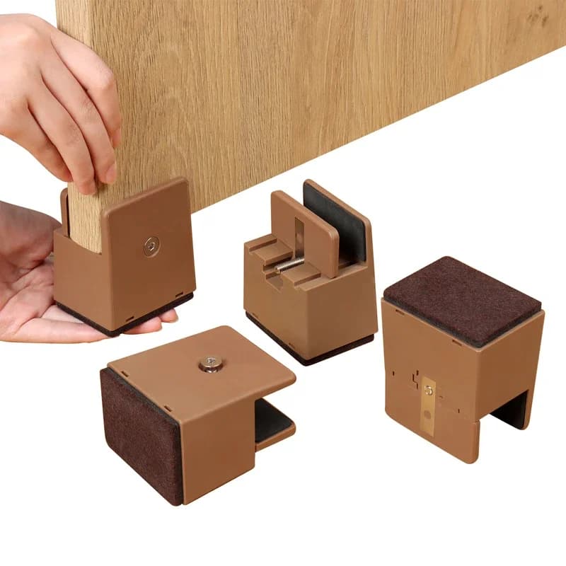 4PCS Piedini per sedie regolabili Riser Morsetto a vite 2 4 pollici di altezza Heavy Duty Divano Tavoli Letto Mobili Rialzi Gambe per sedie quadrate rotonde