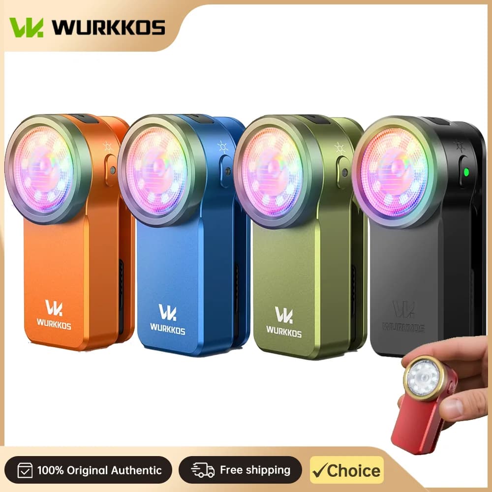 Wurkkos HD03 680LM Mini Clip Light USB C Rechargeable Pocket Flashlight/EDC RGB Portable Flashlight with Magnet
