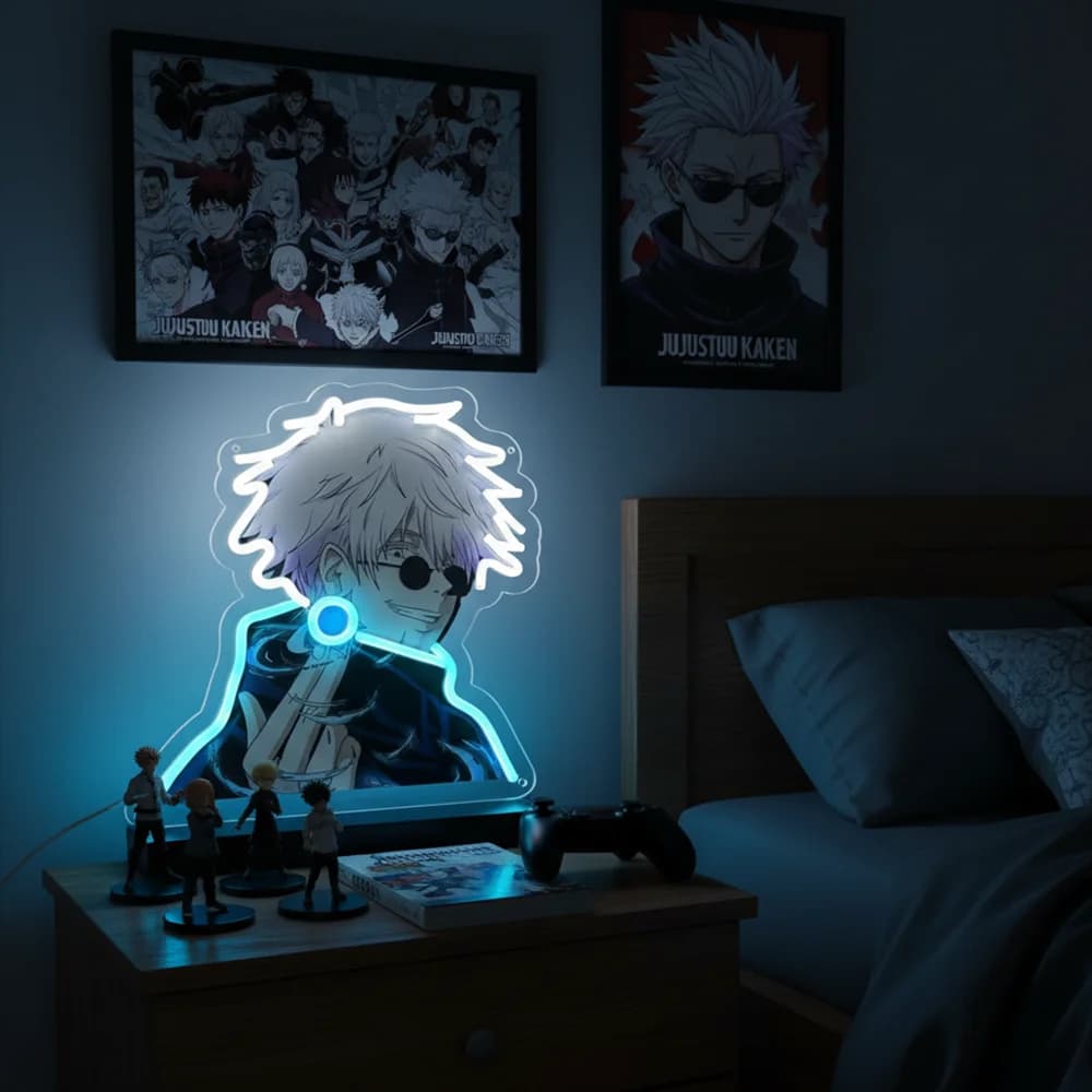 Insegna al neon personalizzata Animes Jujutsu Kaisen Gojo - Luce notturna in acrilico a LED per la casa, decorazione della camera da letto alimentata tramite USB, regalo per la decorazione della sala giochi