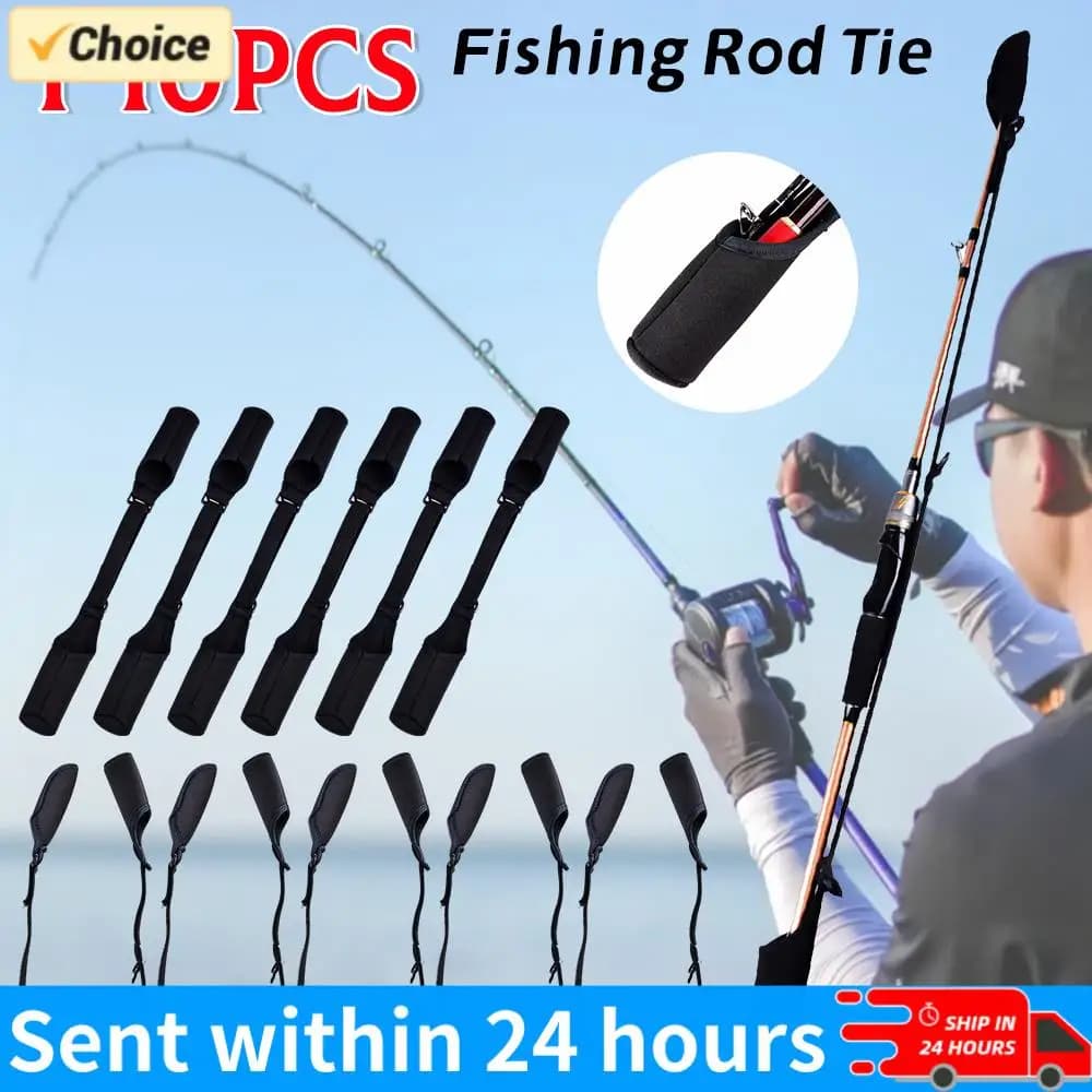 Fishing Rod Holder Strap Shockproof Elastic Wrap Band Breathable Splash-resistant Wear-resistant Adjustable Outdoor Fish Tool