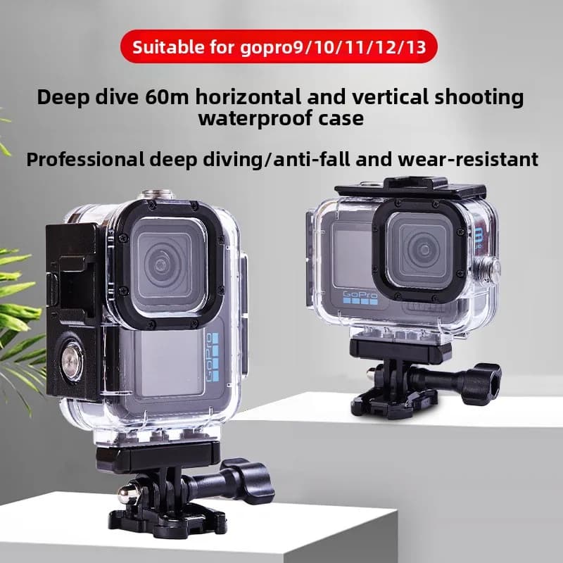 Compatible with GoPro 13/12/11/10/9 Waterproof case with magnetic base Accessories for action underwater chamber