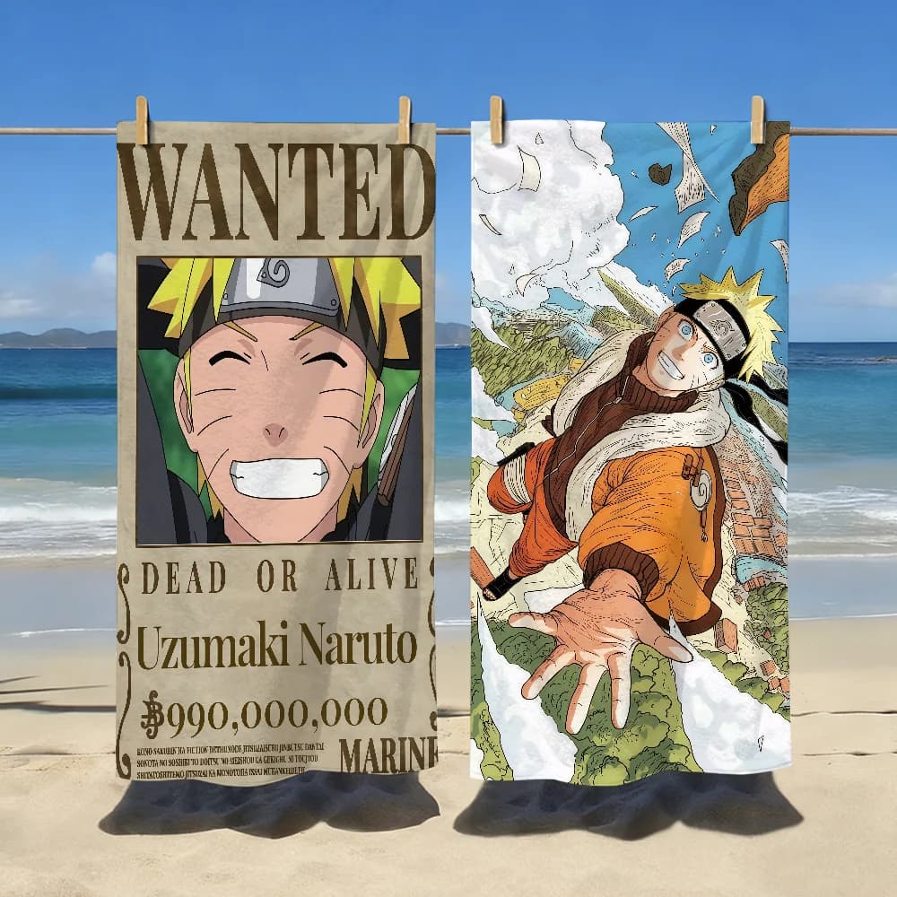 N-Naruto-S Uzumaki -Naruto Asciugamano sportivo ad asciugatura rapida, attrezzatura da viaggio e campeggio, resistente alla sabbia, morbido, leggero, grande asciugamano da spiaggia