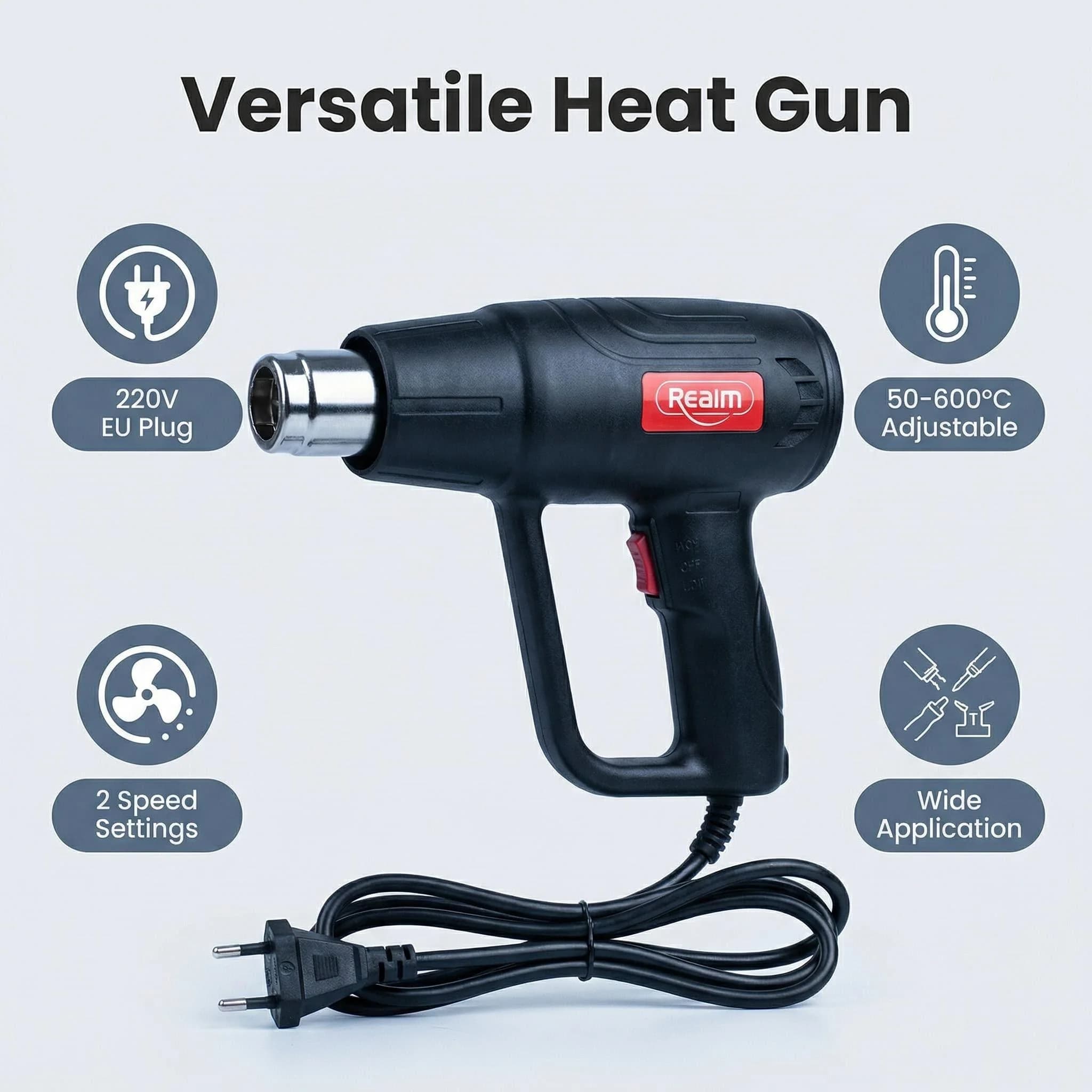 Pistola ad Aria Calda Professionale 220V EU per Creazione Candele, Fusione Cera, Fai da Te, Goffratura, Termoretrazione