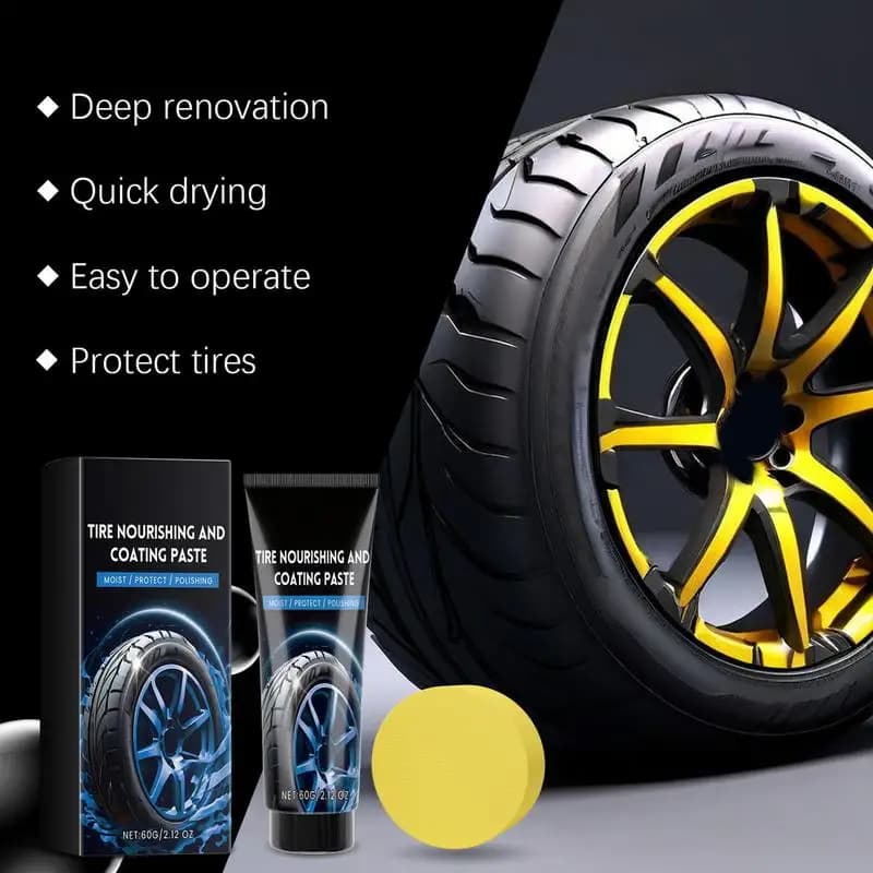 Pasta per medicazione per pneumatici 60ml Medicazione Pasta per pneumatici per auto Rivestimento Cera Protezione UV Guida sicura Manutenzione automobilistica Macchia dei pneumatici