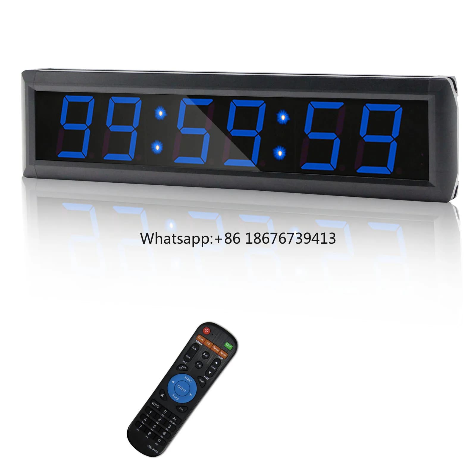 GI6T-2.3B Timer Digitale Multifunzione da 2,3 Pollici a 6 Cifre con Conto alla Rovescia, Orologio Elettronico da Parete LED con Telecomando