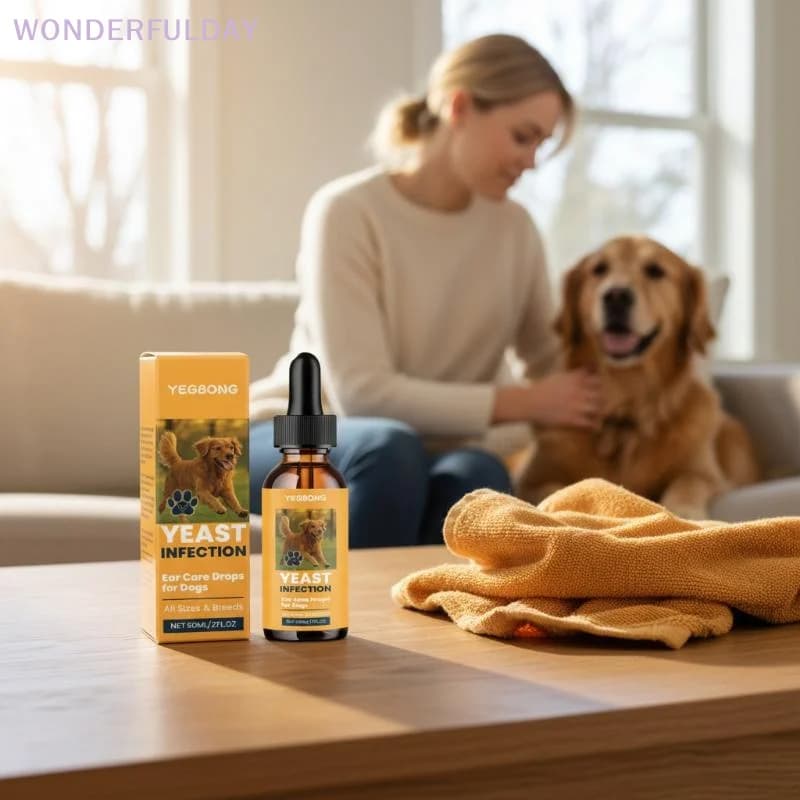 New Yegbong Pet Ear Cleaning Drops Remove Wax Dirt Relieve Itchy & Odor Gentle Daily Care For Puppy Kitten