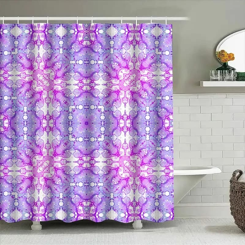 Tenda da doccia viola acquerello con motivo aquilone per l'arredamento del bagno Set di tappetini da bagno moderni per la casa