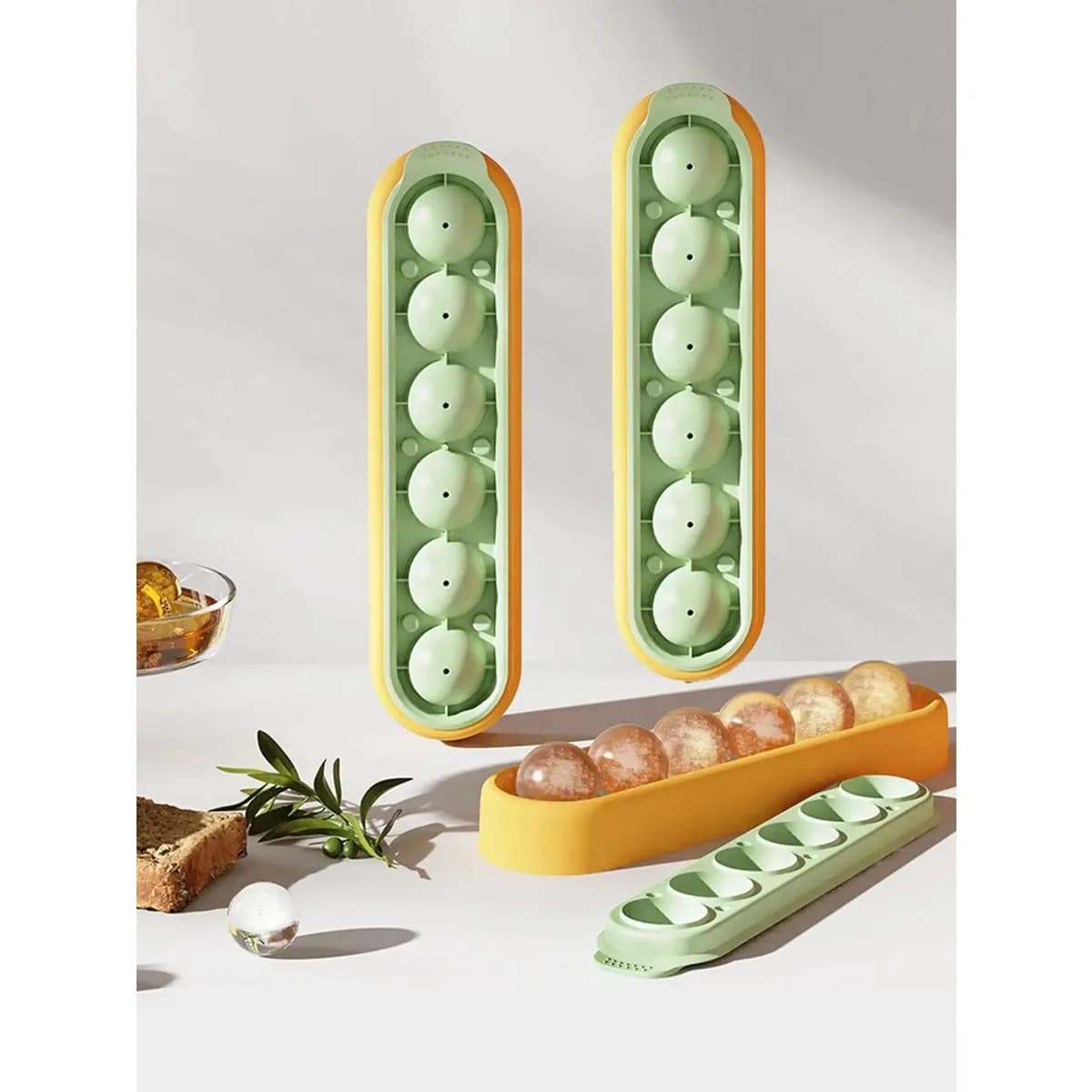 Stampo per ghiaccio rotondo, in silicone alimentare, per cubetti di ghiaccio, contenitore per ghiaccio, griglia per ghiaccio domestica, stampo per piccoli cubetti di ghiaccio sferici
