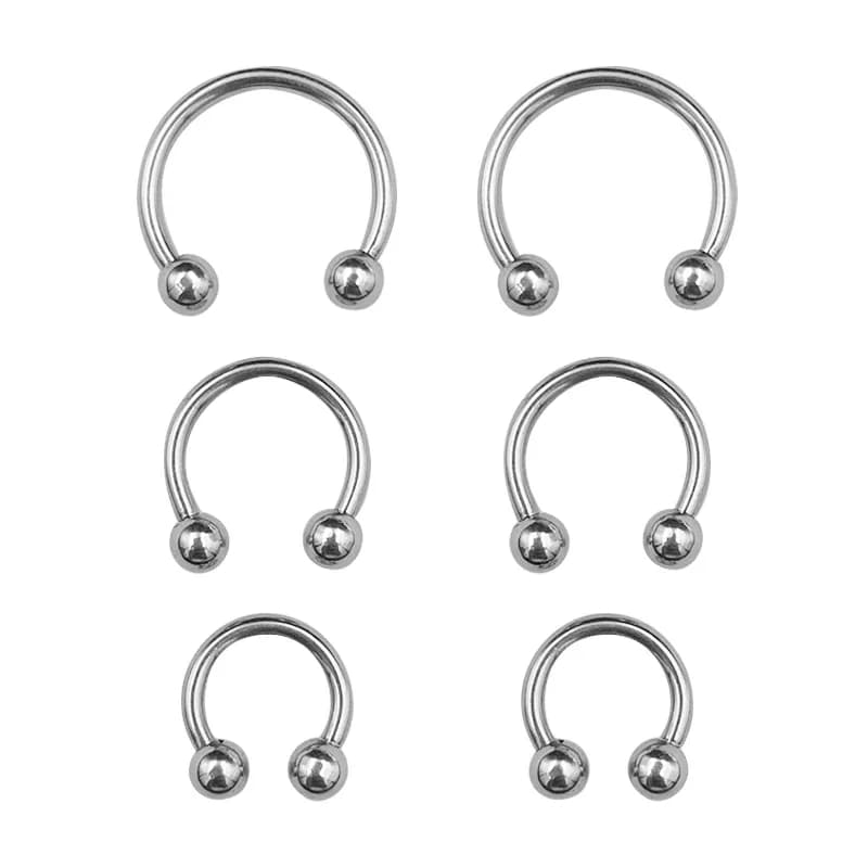6 pz/set anello al naso in acciaio inossidabile piercing al naso elica piercing all'orecchio donna uomo setto anelli body piercing gioielli regalo