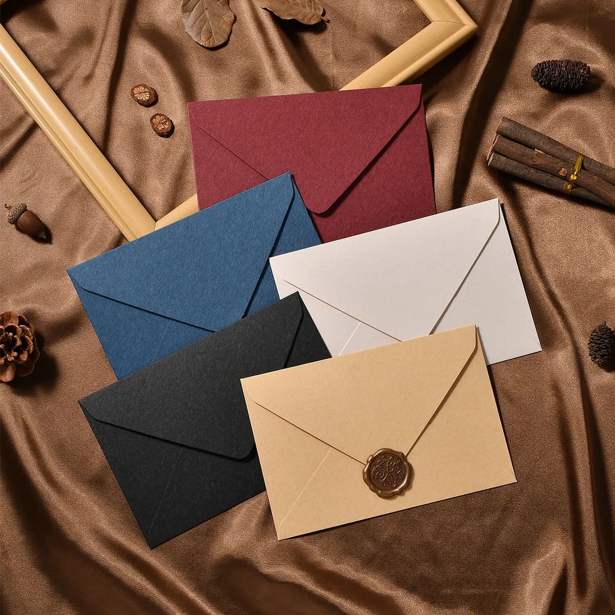 16pcs Set Gift Envelopes 200g Vintage Cashmere Paper Letter Paper Wax Seal Set For Invitation Envelopes Love Letters Cards