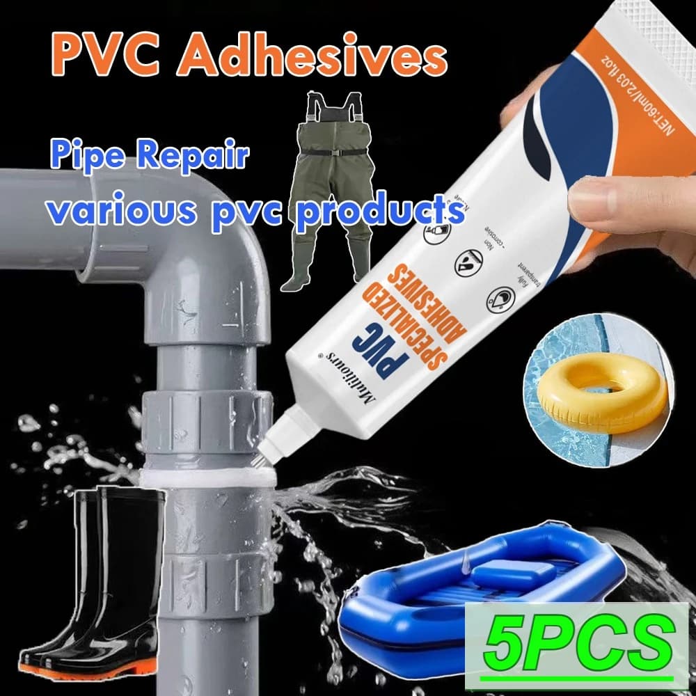 Adesivo per Riparazione Tubi in PVC, Colla per Riparazione Gommoni, Colla per Riparazione Paddle Board e Kayak, Adesivo Plastico Super Colla Forte