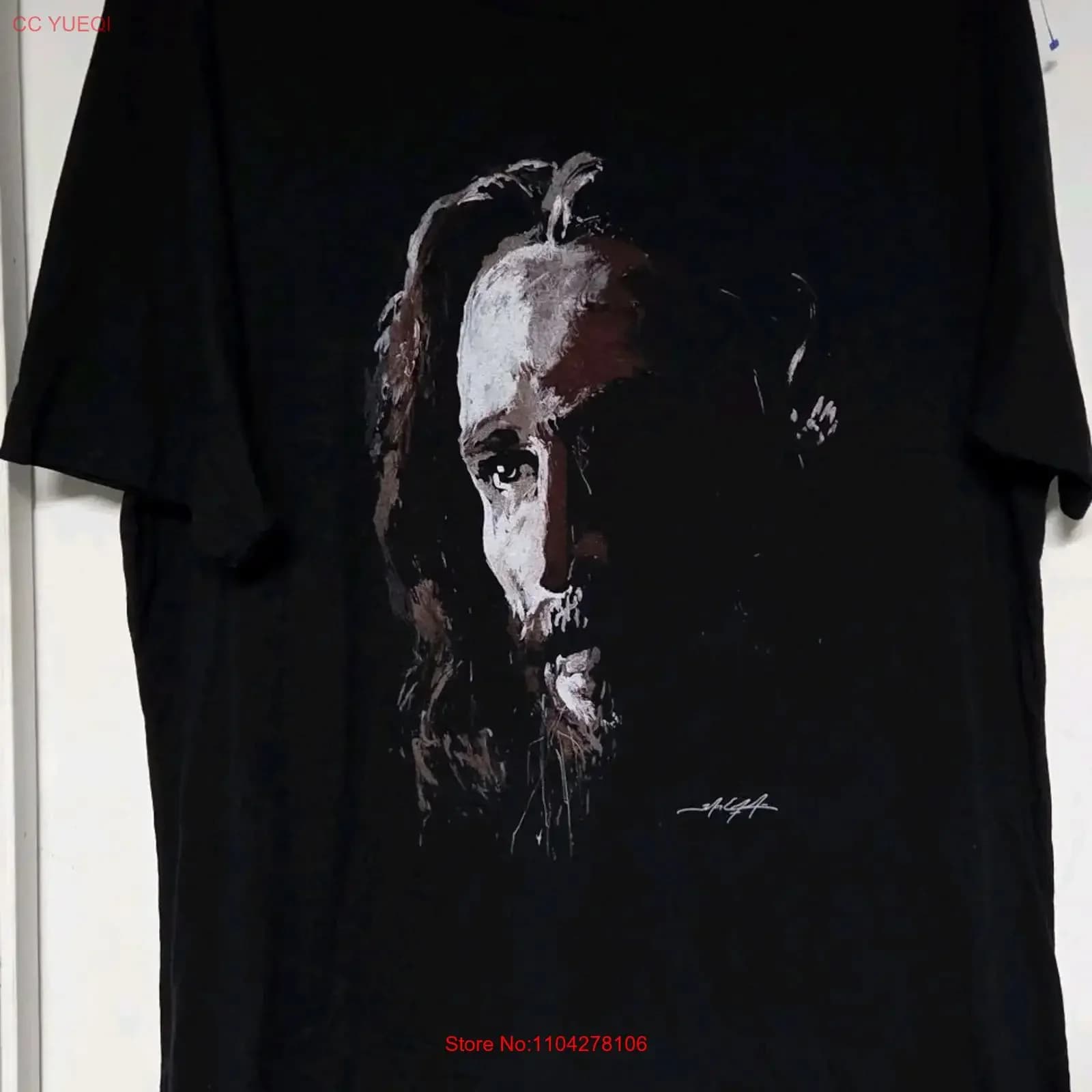 Maglietta Jared Emerson Face of God T Shirt Art Reaches Everyone da uomo 2XL, stile vintage, lavata, elegante, abbigliamento casual da designer grafico
