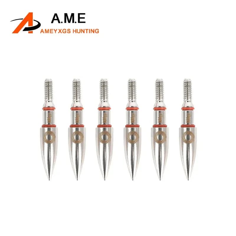 Punte per Frecce da Tiro con l'Arco 100 Grani, 6/12/18/24 Pezzi, in Lega, Punta ID 6.2mm OD 7.08/7.2/7.4/7.6mm per Caccia e Tiro con l'Arco