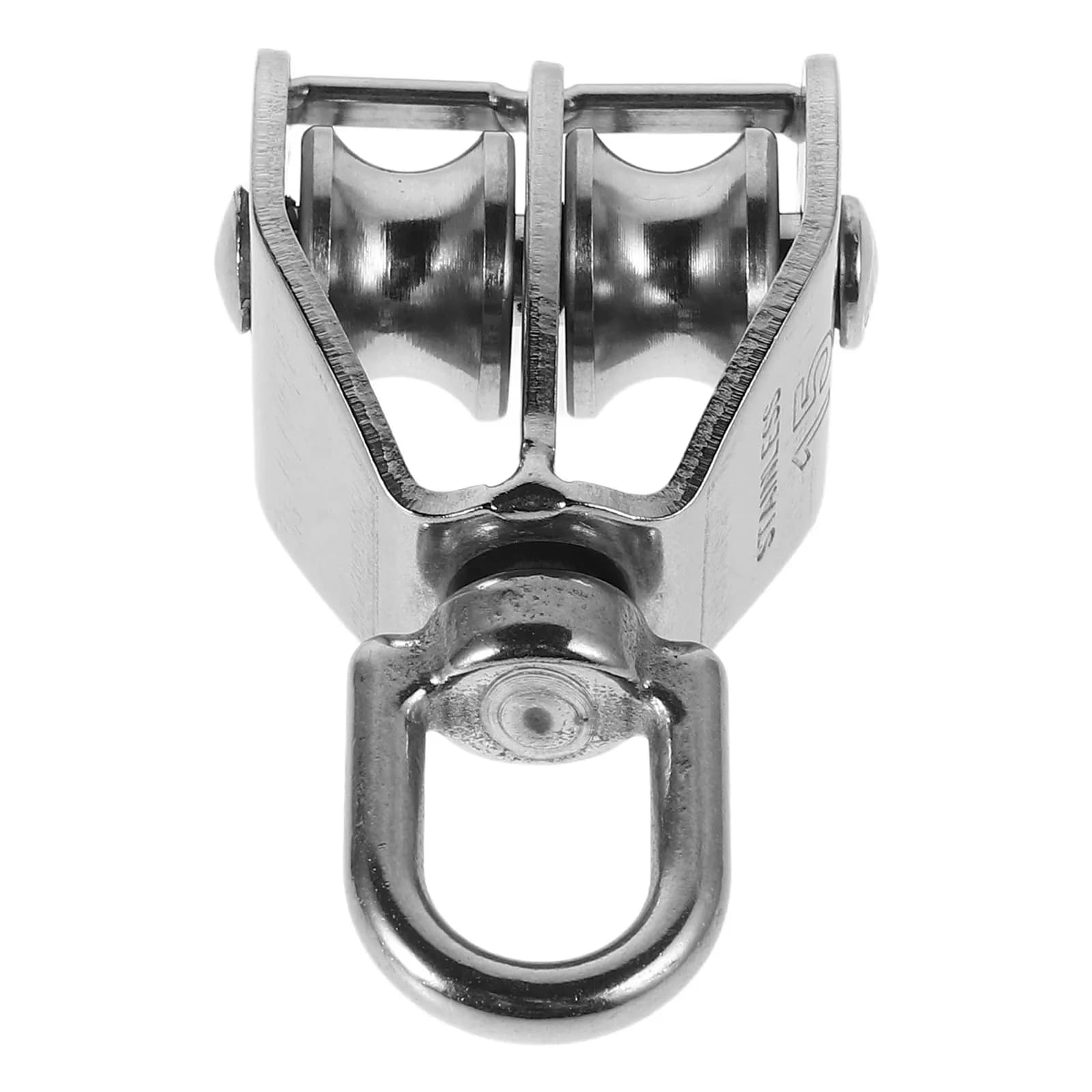 Marine Stainless Steel Dual Pulley Wheel Heavy Duty Rope Lifting Traction Block for Fishing Vessels Docks Anchors Winch Rigging
