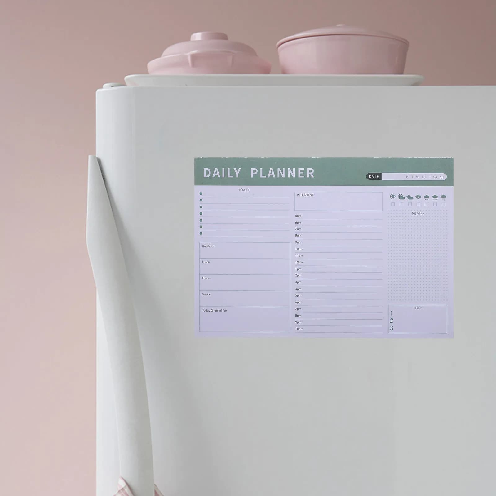 Blocco note magnetico per agenda, carta liscia e piatta, leggero, per uso quotidiano, blocco per appunti, blocco per la lista delle cose da fare, per la casa e il lavoro, portatile
