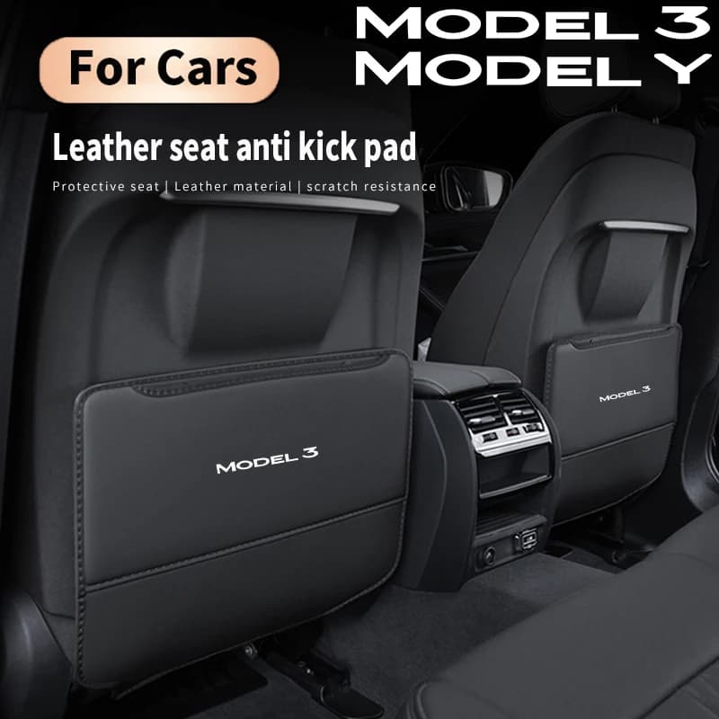 2pcs Anti Child Back Seat Kick Pad For TESLA MODELLO Y 3 2023 Zerbino Protector Storage Pockets Covering Accessories For Interior Cars