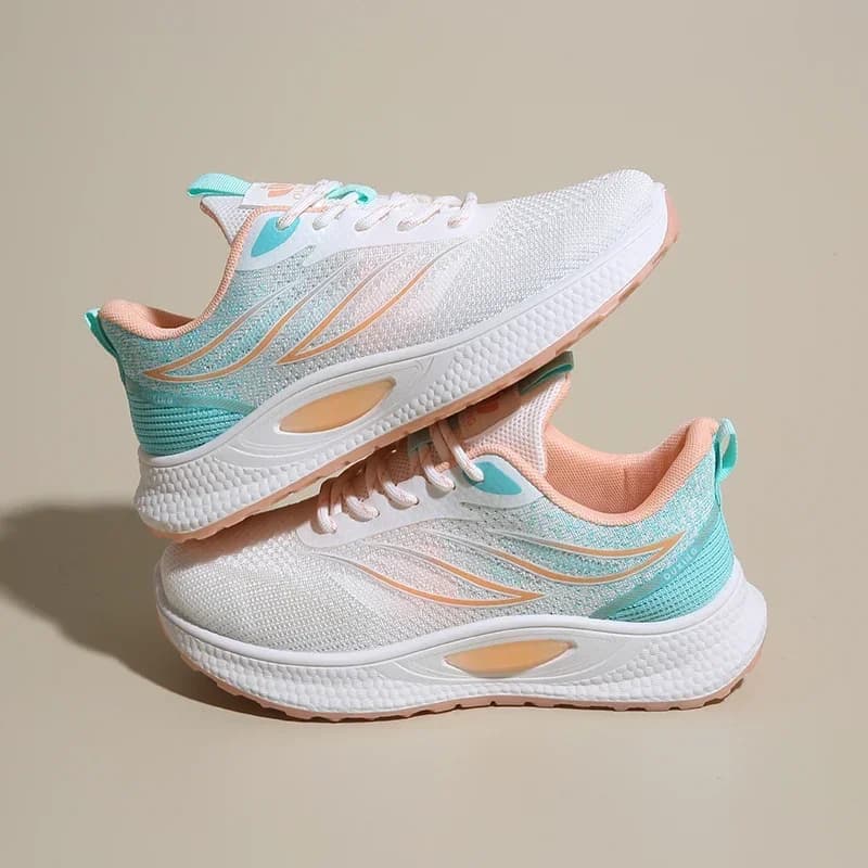 Primavera Donna Nuova Mesh Leggero Sport Breath Lace Up Fitness Comode scarpe da corsa casual con suola spessa Tenis Masculino
