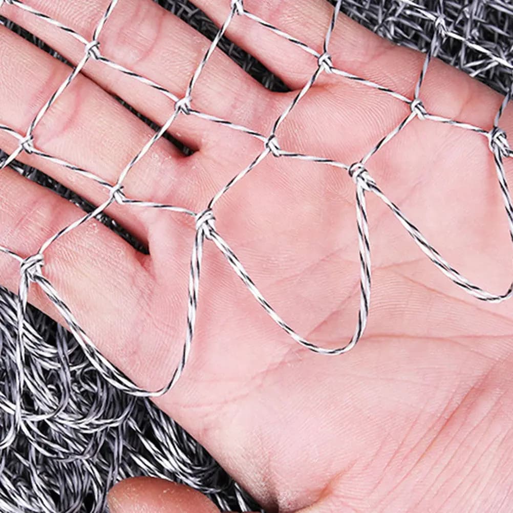 Testa di Rete da Pesca Morbida Tessuta a Mano, Larga, Ispessita, Resistente agli Strappi, Grigio Argento, Foro Piccolo, Calibro 40, Accessori da Pesca per Esterni