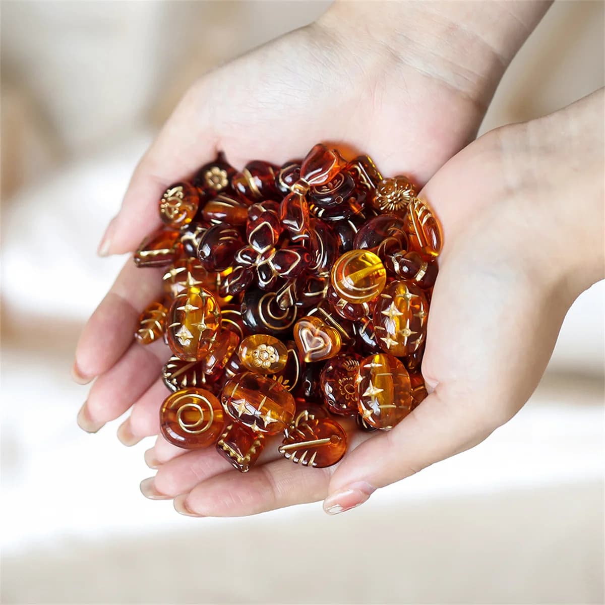 TX56 20g/Lotto Vintage Style Mixed Classic Beads, Acrylic Drawing Beads, Fa-da-Te Bracelets Material, Jewelry Accessories